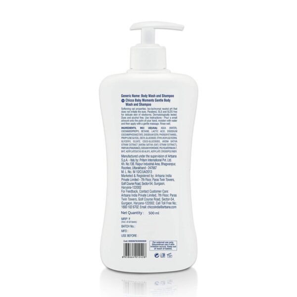 Chicco Baby Moments Gentle Body Wash and Shampoo (500ml) - Image 3