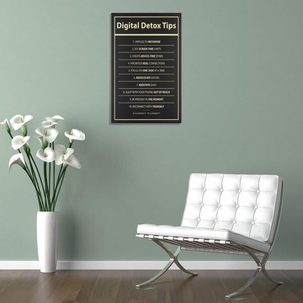 Digital Detox Tips Self-Care Poster Canvas Wall Art Prints Used For Room Decor Office Decor Gifts08x12inch(20x30cm) - Image 5