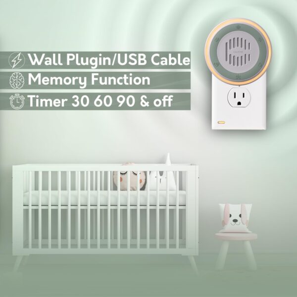 Wall Plug in White Noise Machine for Office Privacy & Noise Canceling, White Noise Fan Sound Machine for Sleeping Adults & Baby, Therapy Noise Blocker with 20 Soothing Sounds & Nightlight by Calm Me. - Image 4
