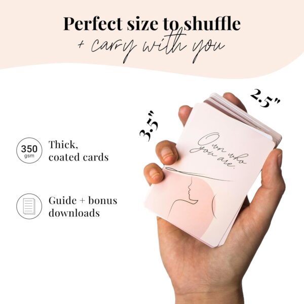 Daily Affirmation Cards for Women - 52 Inspirational & Motivational Cards with Empowering Actions for Girl Boss | Sturdy Double-Sided Deck | Positive Mindfulness Quotes for Meditation & Self Care - Image 5