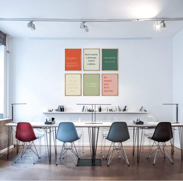 KBIERQN 6 PCS Office Motivational Wall Art Inspirational Positive Quotes Wall Decor Posters Workplace Gym Canvas Prints 8x10 Inch unFramed - Image 2
