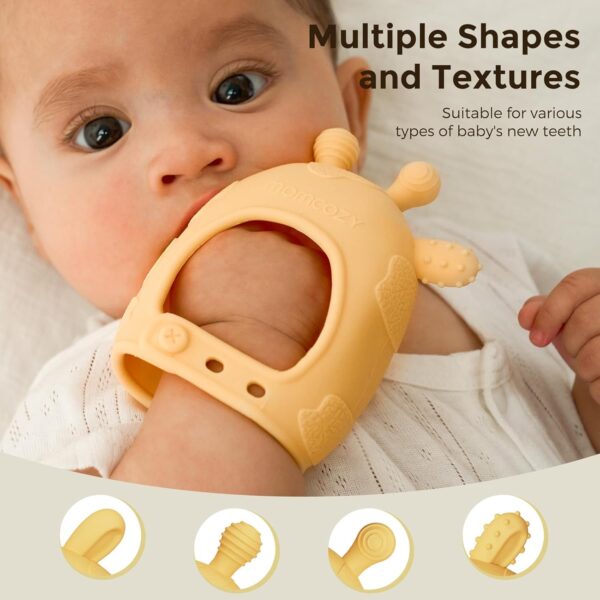 Momcozy Baby Teether Toys | Baby Teething Toys | Baby Teething Relief | Food Grade Silicone Teether Baby Toys | Baby Teether 0-6 Months | Teething Toy 6-12 Months | Baby Essential | Yellow - Image 4