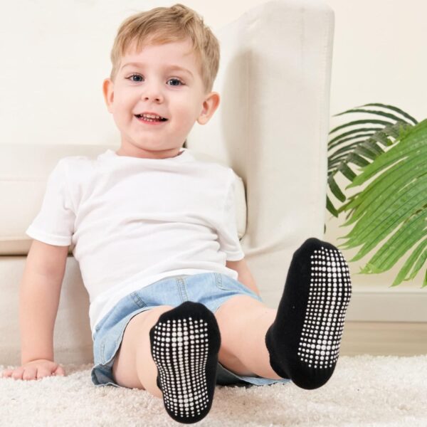 Zaples Baby Non Slip Grip Ankle Socks with Non Skid Soles for Infants Toddlers Kids Boys Girls - Image 4
