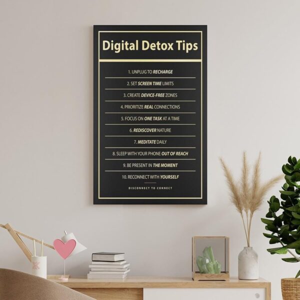 Digital Detox Tips Self-Care Poster Canvas Wall Art Prints Used For Room Decor Office Decor Gifts08x12inch(20x30cm) - Image 8