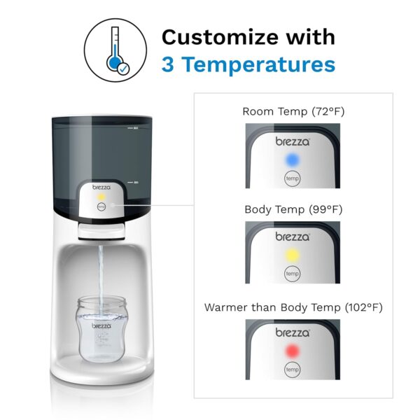 Baby Brezza Instant Baby Bottle Warmer - Fast Water Warmer Instantly Dispenses 24/7 in 3 Temperatures, White - Image 3