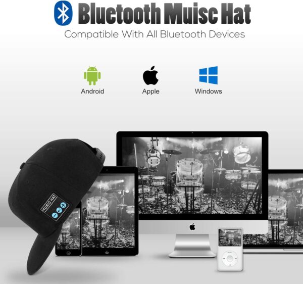 Hat with Bluetooth Speaker Adjustable Music Hat Bluetooth Cap for Outdoor Sports Baseball Cap, The Birthday Gifts for Men/Women/Boys/Girls - Image 2