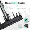 320W Charging Station for Multiple Devices, Zobirez 10-Port USB C Fast Charger Stations for MacBook, iPhone, Android Cell Phone, iPad, Tablet, Family Multi-Device Organizer Charging Dock, Black - Image 2