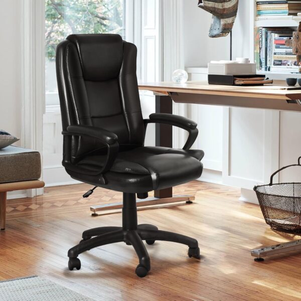OFIKA Home Office Chair, 400LBS Big and Tall Computer Chair Heavy Duty Design, Ergonomic High Back Cushion Lumbar Back Support, Adjustable Executive Leather with Armrest - Image 2