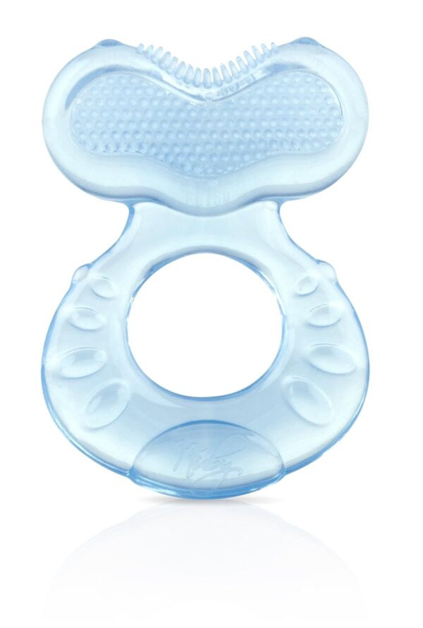 Nuby Silicone Teethe-EEZ Teether with Bristles, Includes Hygienic Case, Blue - Image 3