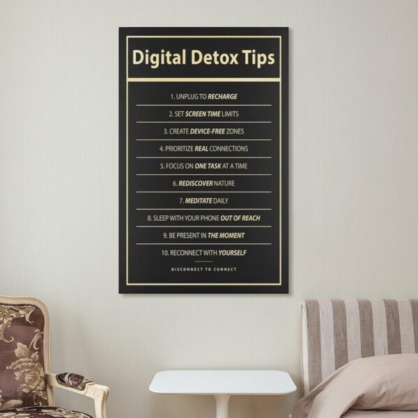 Digital Detox Tips Self-Care Poster Canvas Wall Art Prints Used For Room Decor Office Decor Gifts08x12inch(20x30cm) - Image 7