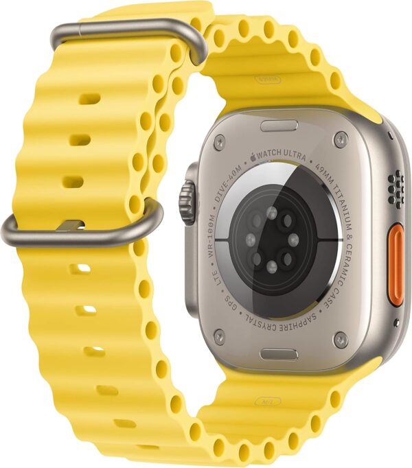 Apple Watch Ultra [GPS + Cellular 49mm] Titanium Case with Yellow Ocean Band, One Size (Renewed Premium) - Image 3