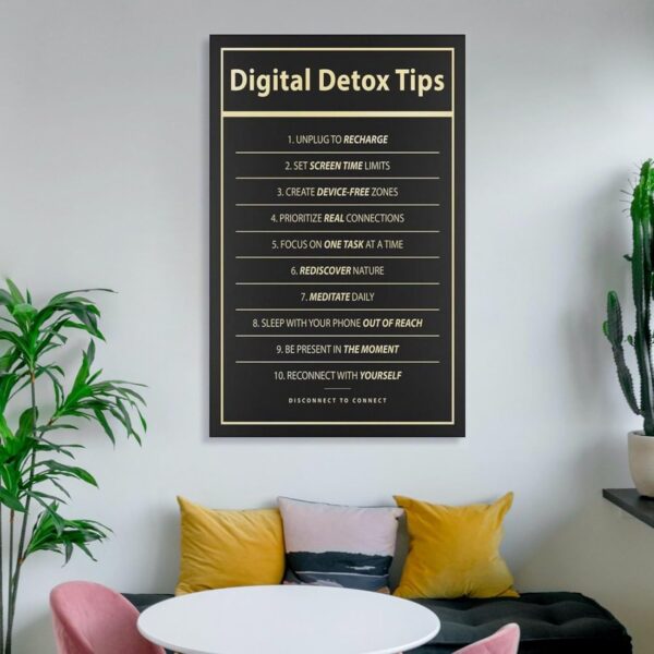 Digital Detox Tips Self-Care Poster Canvas Wall Art Prints Used For Room Decor Office Decor Gifts08x12inch(20x30cm) - Image 6