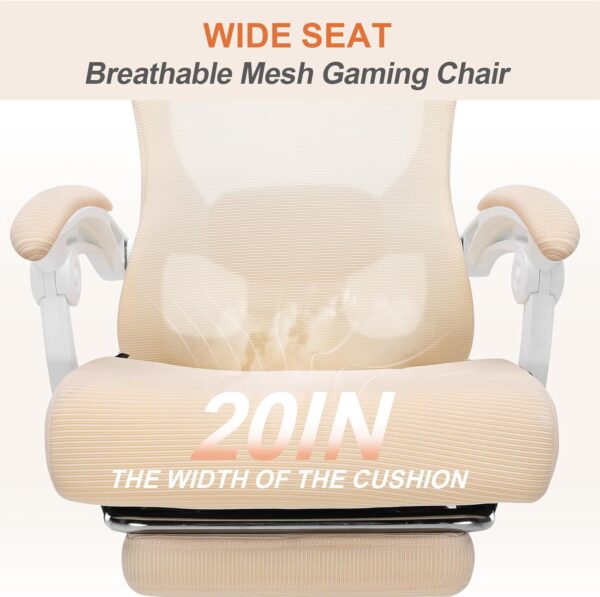 GTRACING Ergonomic High-Back Office Chair with Strong Adjustable Lumbar Support Breathable Mesh Gaming Chair with Wide Seat Footrest Sturdy Computer Desk Chair with SGS Certified Class 3 Gas Cylinder - Image 3