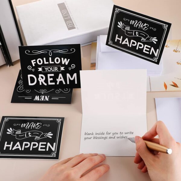 Outus 24 Set Motivational Greeting Cards with Envelopes Inspirational Note Graduation Cards Bulk with Envelopes and Stickers for College Colleague Office Workers Basketball Birthday Party Supplies - Image 3