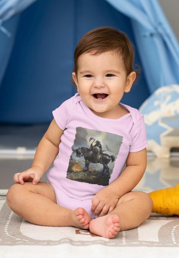 Pop Threads Death Dealer by Frank Frazetta Art Horror Infant Baby Boy Girl Bodysuit - Image 6