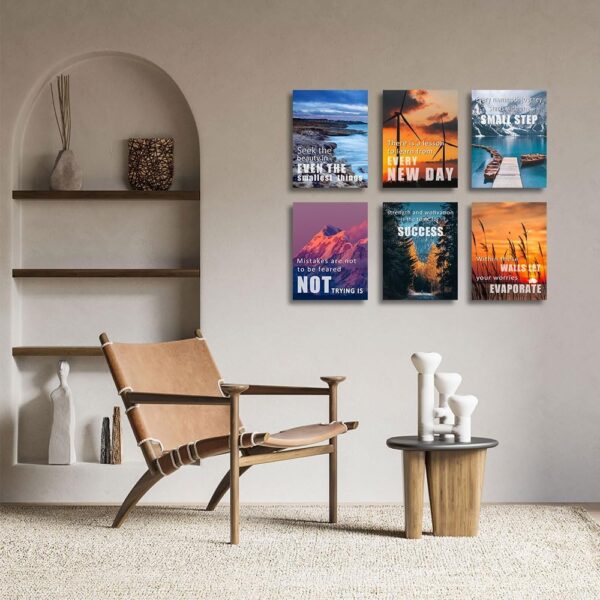Inspirational Quotes Wall Art,Motivational Wall Art Decoration Painting, Suitable for Library, Office， Living Room,Home Deco,Tabletop/Hanging,| 6-pack(29 x 38 cm) framed 2 - Image 3