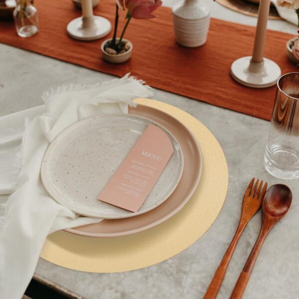 50 Pieces Kraft Paper Place Mats Brown Round Disposable Table Mats Decorative Placemats for Wedding Bridal Shower Black Birthday Party Dining Decor - Image 7