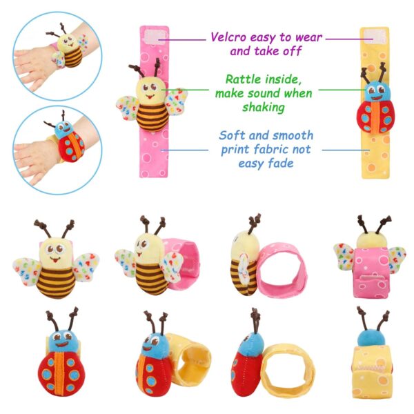 Bloobloomax Baby Rattles Toys for 0-12 Month, Infant Girl Boy Toys for Babies 3-6 Months, Newborn Hand & Foot Toys for 0 to 9 Months, Baby Shower Gifts Set with Wrist Rattle Socks - Image 11