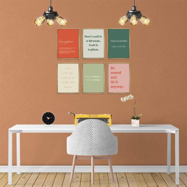 KBIERQN 6 PCS Office Motivational Wall Art Inspirational Positive Quotes Wall Decor Posters Workplace Gym Canvas Prints 8x10 Inch unFramed - Image 5