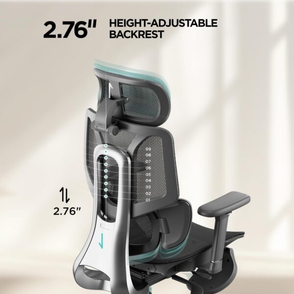 Hbada E3 Air Ergonomic Office Chair, Big and Tall Office Chair - with 3-Zone Dynamic Lumbar Support, 3D Adjustable Headrest, 3D Adjustable Armrests, Swivel, Black(No Footrest) - Image 9