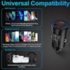 USB C Car Charger, 38W Fast Charge Car Charger Adapter PD&QC 3.0 Dual Port Cigarette Lighter USB Plug for iPhone 16e 16 15 14 13 12 11 Pro Max/Mini SE XR XS X 8,Samsung Galaxy S25 S24 S23 S22 S21 S20 - Image 7