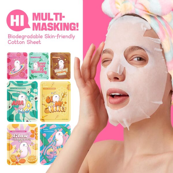 ZealSea Face Masks Skincare, Facial Masks for Women Skin Care, Sheet Masks Beauty with Natural Ingredients, Birthday Party Spa Gift for Kids Teens Girls, Hydrate and Soothe for All Skin Types 7 Pack - Image 2