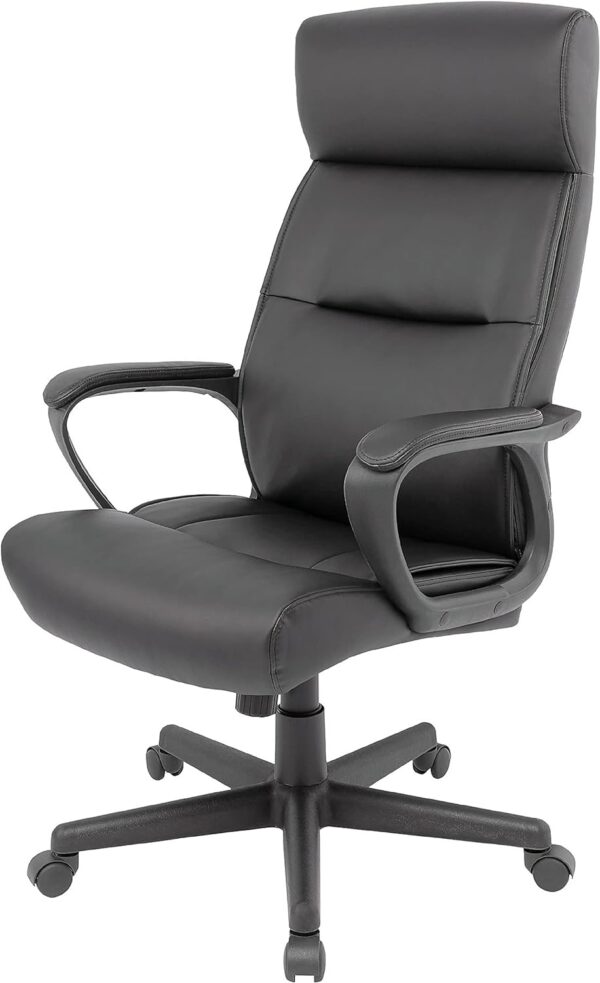 STAPLES Rutherford Ergonomic Manager & Executive Office Chair, High Back Swivel, Adjustable Height, Luxura Faux Leather, Black - Image 6