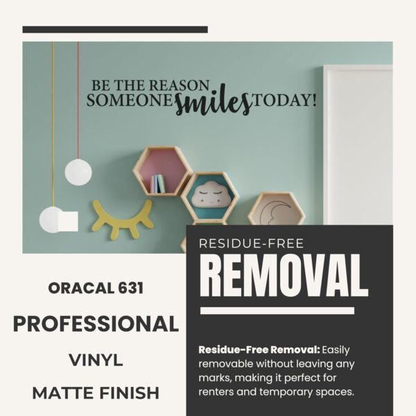 Be The Reason Someone Smiles Today Inspirational Wall Decal Vinyl Sticker Quote Wall Art for Motivation Positivity Encouragement Home Office Classroom Decor (48x8 inches) - Image 5
