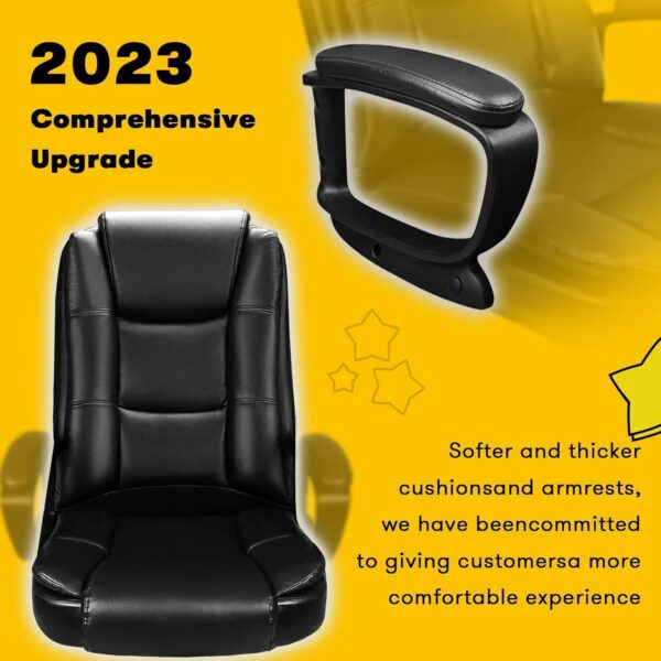 OFIKA Home Office Chair, 400LBS Big and Tall Computer Chair Heavy Duty Design, Ergonomic High Back Cushion Lumbar Back Support, Adjustable Executive Leather with Armrest - Image 7