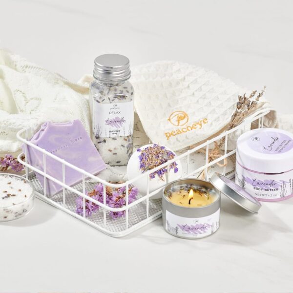 Gifts for Women Spa Gifts Lavender Bath Gift Baskets Relaxing Self Care Gift for Mom Her Sister Wife Auntie Home Bath Kit Care Package Birthday Friendship Gift Ideas - Image 3