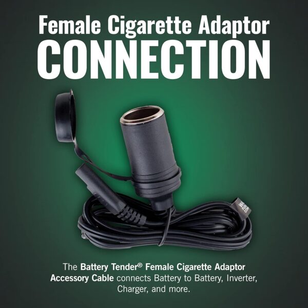 Battery Tender Female Cigarette Adapter Accessory Cable - 12 Volt Lighter Socket with 5 Foot Charging Cable for Battery to Battery - Perfect for Charging DC Electronics - 081-0069-8 - Image 4