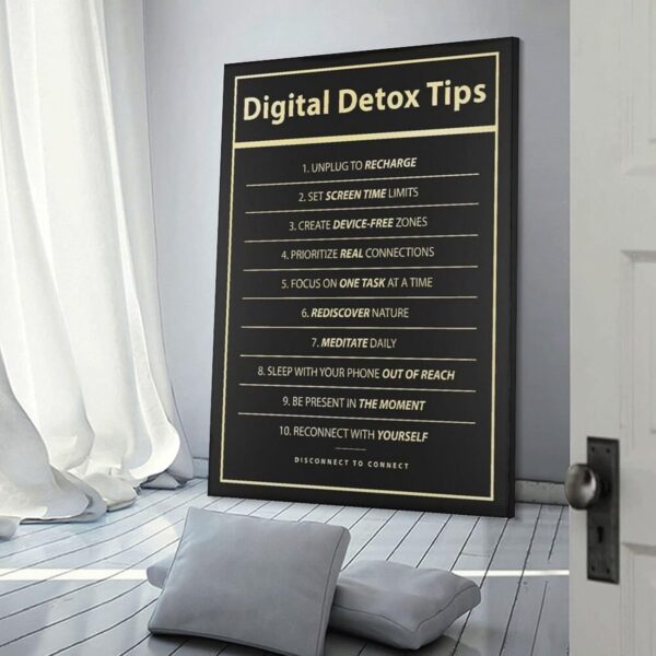 Digital Detox Tips Self-Care Poster Canvas Wall Art Prints Used For Room Decor Office Decor Gifts08x12inch(20x30cm) - Image 3