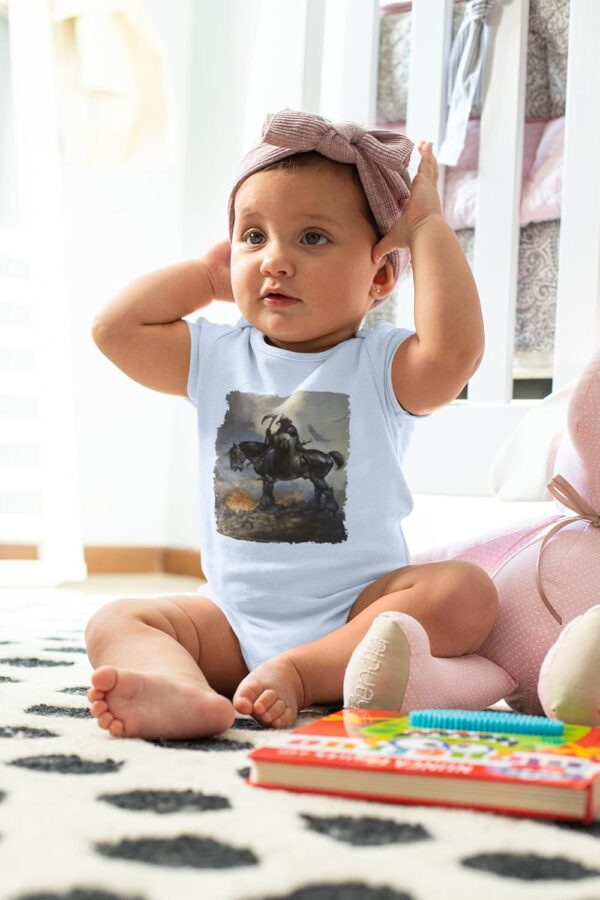 Pop Threads Death Dealer by Frank Frazetta Art Horror Infant Baby Boy Girl Bodysuit - Image 7