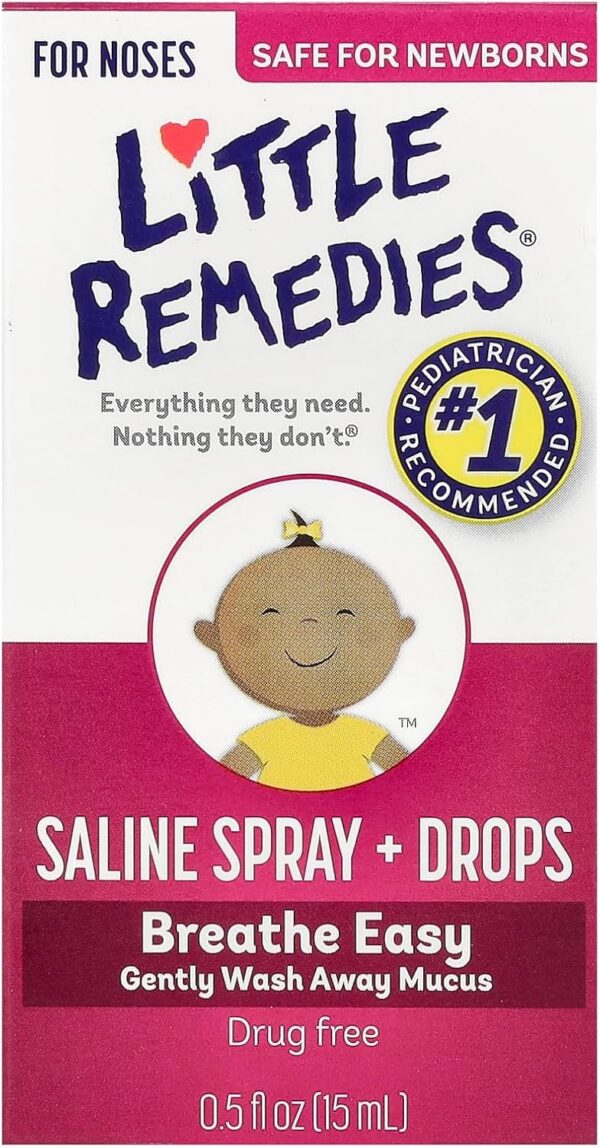Little Remedies Saline Spray and Drops, Safe for Newborns, 0.5 fl oz - Image 2