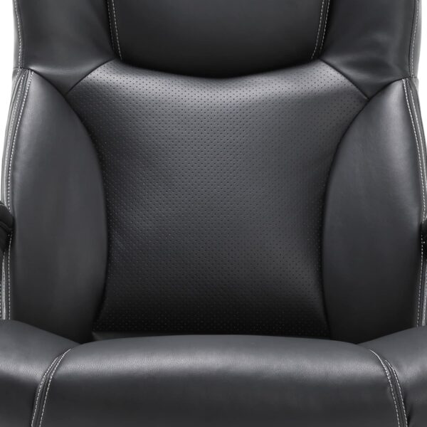 Serta Connor Executive Office, Ergonomic Computer Chair with Layered Body Pillows, Contoured Lumbar, Adjustable Seat Height, Bonded Leather, Black - Image 5