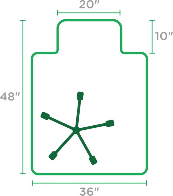 Dimex Office Chair Mat for Low Pile Carpet with Lip, 36" x 48", Clear - Image 4
