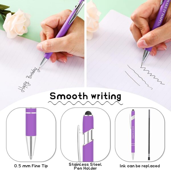 Zonon 12 Pcs Inspirational Pens Bulk Motivational Ballpoint Pen with Stylus Tip Inspirational Graduation Gifts for Teacher Coworkers School Office Supplies Black Ink(Assorted Color,Motivational Style) - Image 5