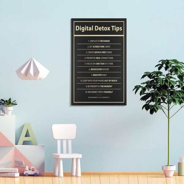 Digital Detox Tips Self-Care Poster Canvas Wall Art Prints Used For Room Decor Office Decor Gifts08x12inch(20x30cm) - Image 4