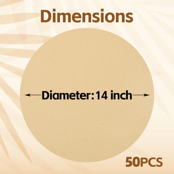 50 Pieces Kraft Paper Place Mats Brown Round Disposable Table Mats Decorative Placemats for Wedding Bridal Shower Black Birthday Party Dining Decor - Image 2