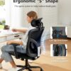 HUANUO Ergonomic Office Chair, High Back Mesh Chair for Big and Tall People with Lumbar Support, Adjustable Headrest and Armrest, Thick Cushion & Tilt Function Recliner for Home Office Black - Image 3