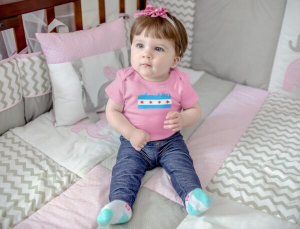 Pop Threads Chicago City Flag Skyline Retro Vintage Baby Toddler Kids Girl Boy T-Shirt - Image 3