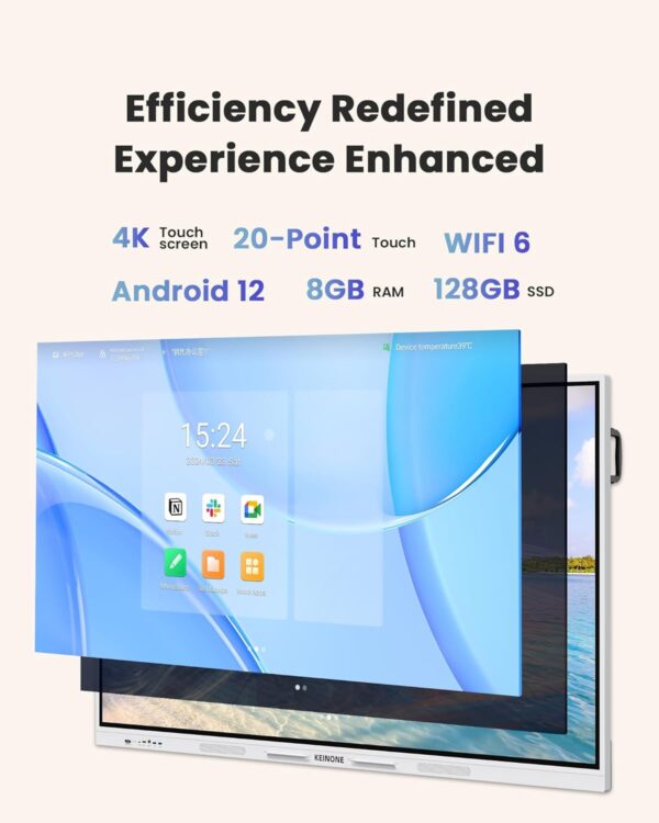 Smart Board for Classroom, 65" 8+128 GB Interactive Smartboard Built-in Android OS & Open App Ecosystem - 4K Touchscreen Electronic Digital Whiteboard for Home Office School Studio - Image 2