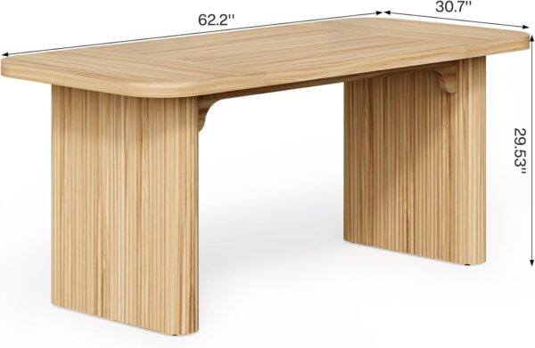 LITTLE TREE 62-Inch Home Office Computer Desk, Large Writing Desk with Textured Double Base, 5 ft Conference Meeting Seminar Table for Office - Image 3