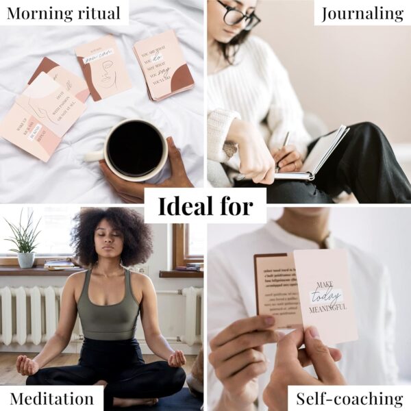 Daily Affirmation Cards for Women - 52 Inspirational & Motivational Cards with Empowering Actions for Girl Boss | Sturdy Double-Sided Deck | Positive Mindfulness Quotes for Meditation & Self Care - Image 4