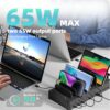 320W Charging Station for Multiple Devices, Zobirez 10-Port USB C Fast Charger Stations for MacBook, iPhone, Android Cell Phone, iPad, Tablet, Family Multi-Device Organizer Charging Dock, Black - Image 3