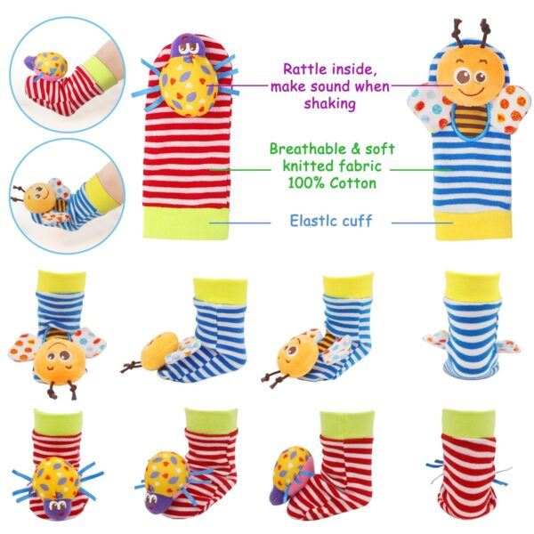 Bloobloomax Baby Rattles Toys for 0-12 Month, Infant Girl Boy Toys for Babies 3-6 Months, Newborn Hand & Foot Toys for 0 to 9 Months, Baby Shower Gifts Set with Wrist Rattle Socks - Image 12