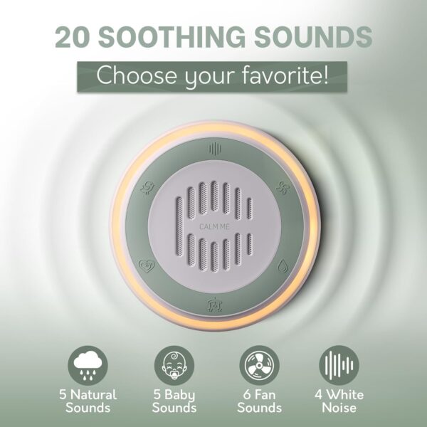 Wall Plug in White Noise Machine for Office Privacy & Noise Canceling, White Noise Fan Sound Machine for Sleeping Adults & Baby, Therapy Noise Blocker with 20 Soothing Sounds & Nightlight by Calm Me. - Image 3