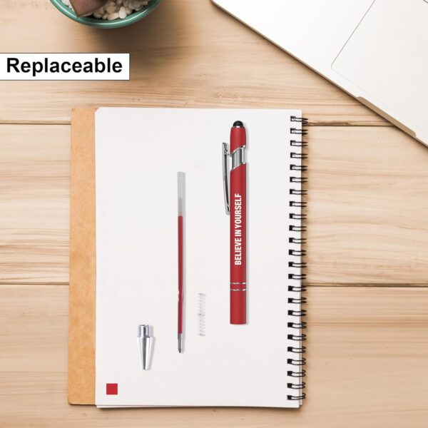 Funny Pens, 12 Pcs Pens Fine Point Smooth Writing Pens, Inspirational Ballpoint Pens with Screens Touch Stylus Tips, Red Ink 1.0 Mm Pens Gift Office Desk Accessories, Motivational Stylus Pens - Image 3