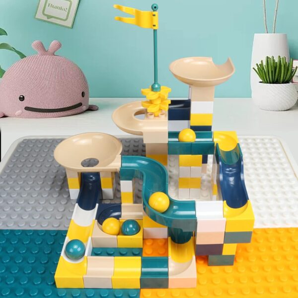 GobiDex All-in-One Kids Table and Chairs Set with 100PCS Preschool Classroom Must Haves Multi Activity Toddler Table Kids Building Blocks Toys for Kids Ages 3+ - Image 6