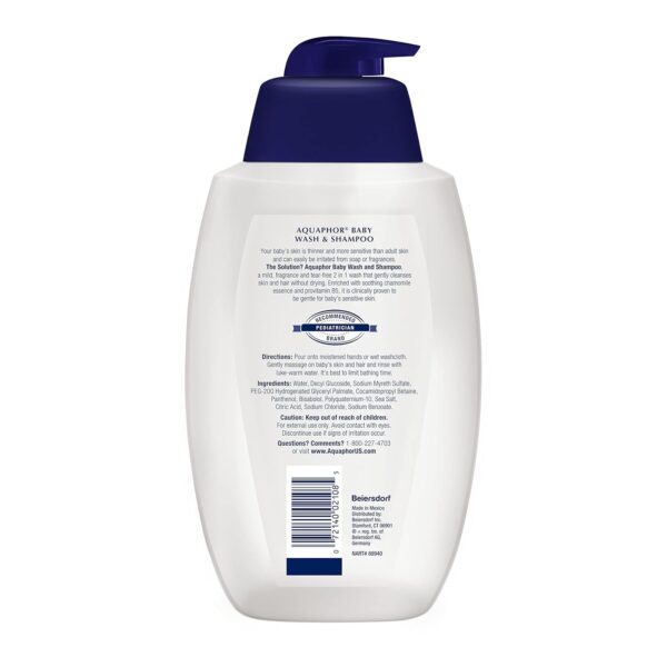 Aquaphor Baby Wash and Shampoo, Unscented Baby Shampoo and Wash, 25.4 Fl Oz Pump Bottle - Image 12